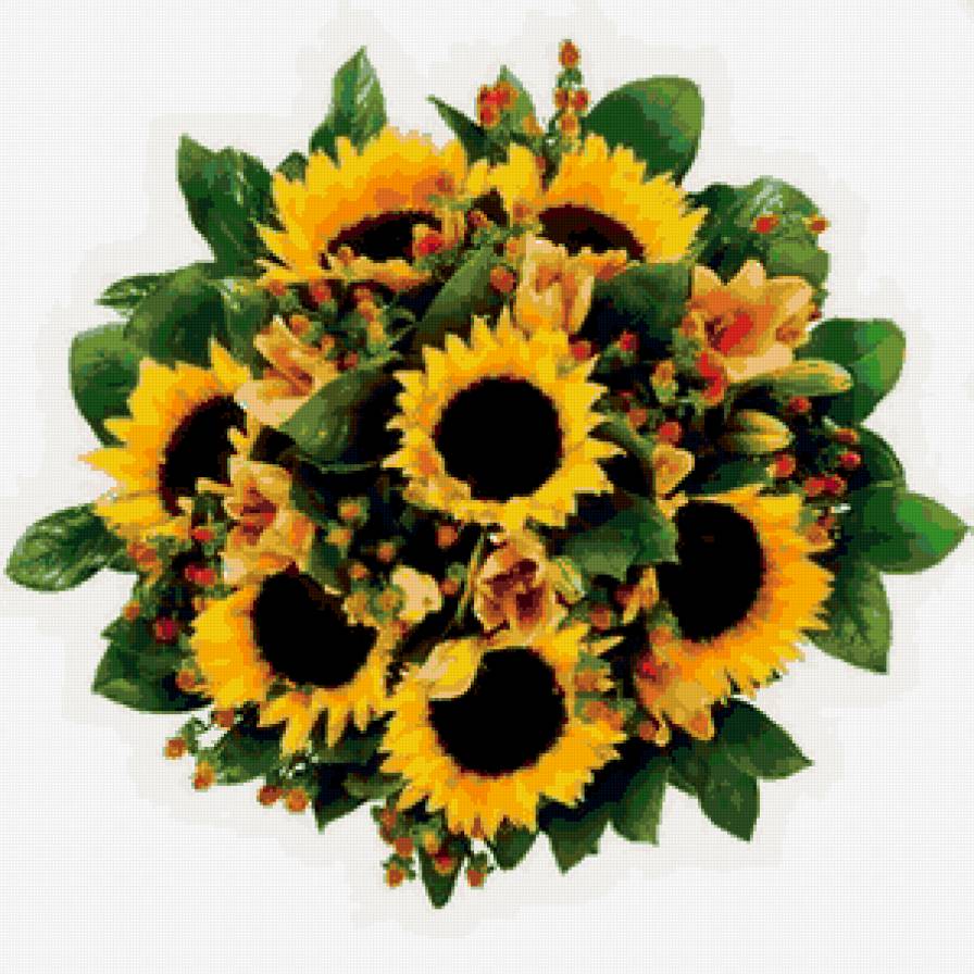 букет - подсолнухи, цветы, букет - предпросмотр