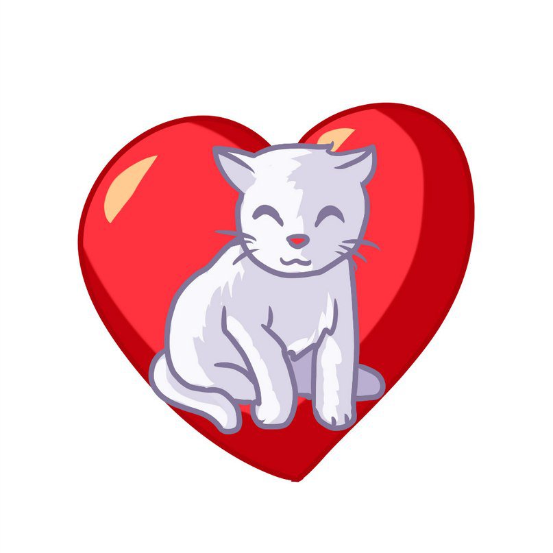 Валентинка - кот, любовь - оригинал