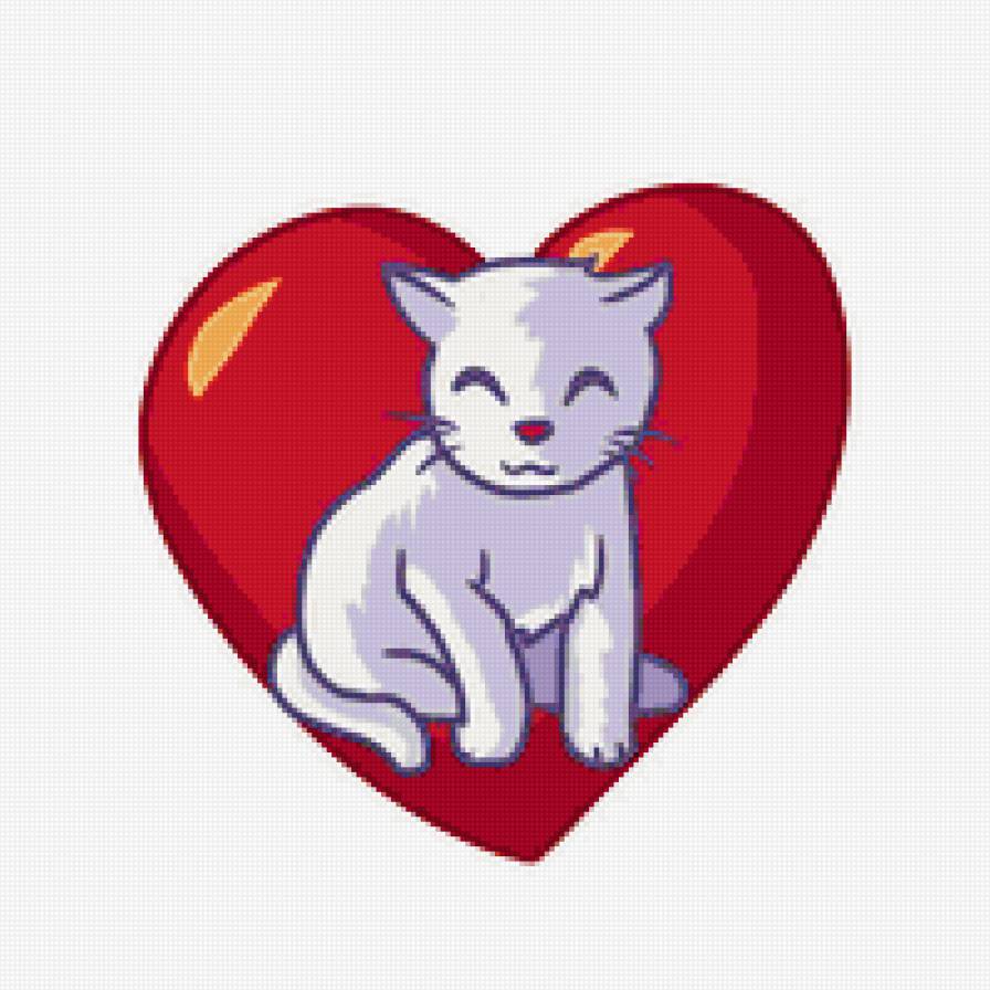 Валентинка - любовь, кот - предпросмотр