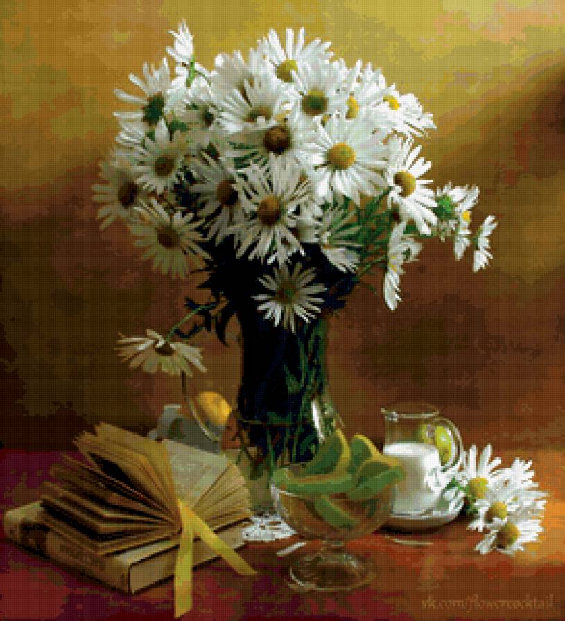 Ромашки - цветы, натюрморт - предпросмотр