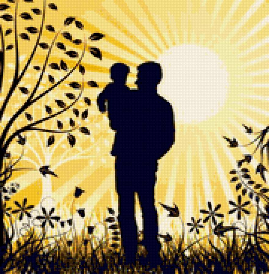 Папа - семья, солнце - предпросмотр