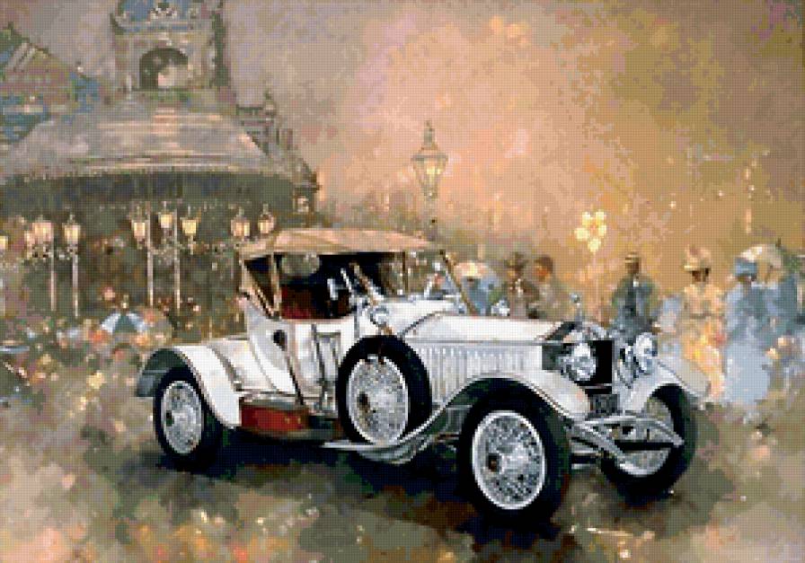 Ретро машины - люди, пейзаж, машины - предпросмотр