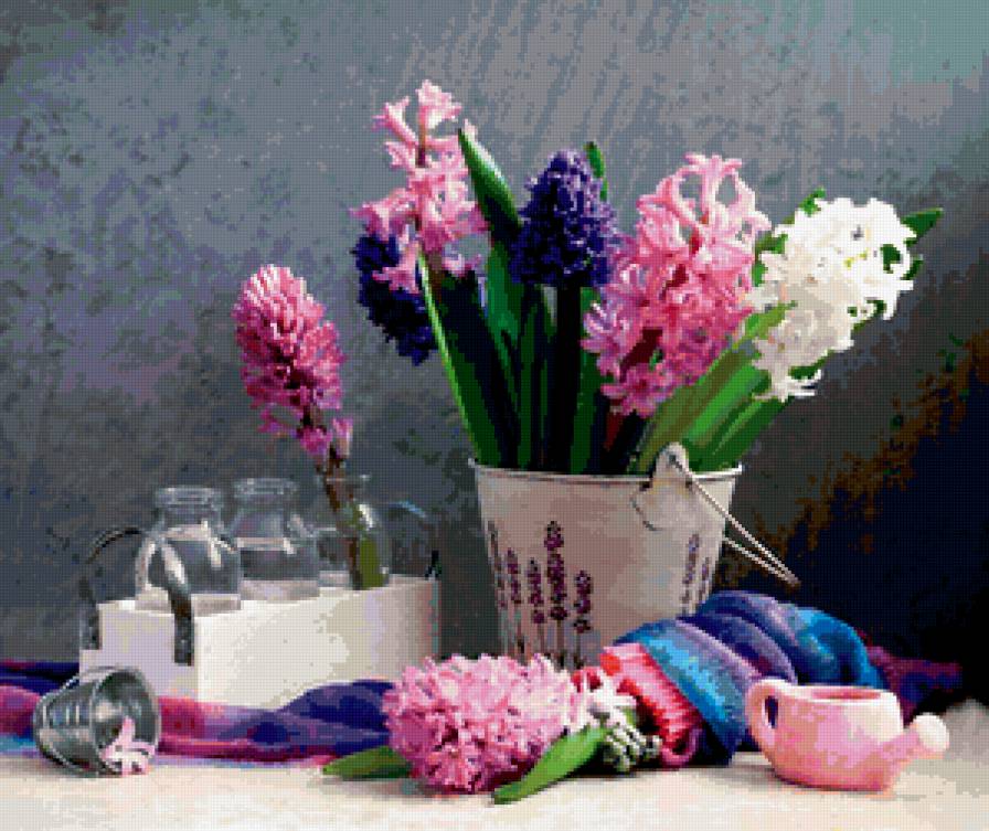 Букет гиацинтов - цветы, натюрморт - предпросмотр