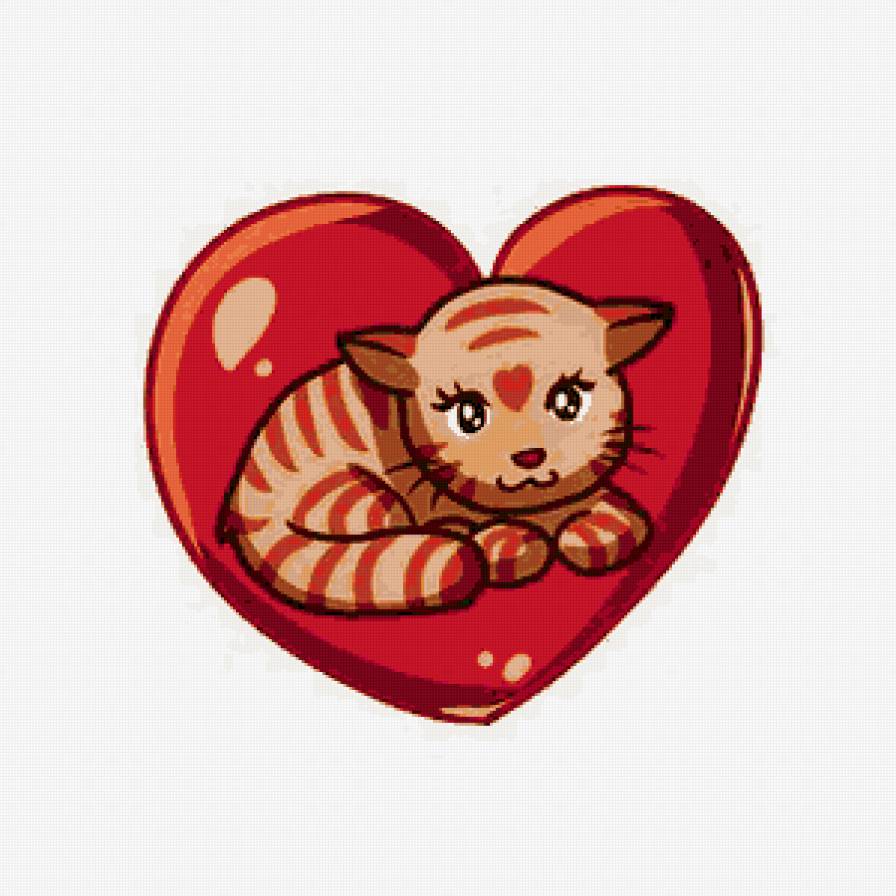 Валентинка - любовь, кот - предпросмотр