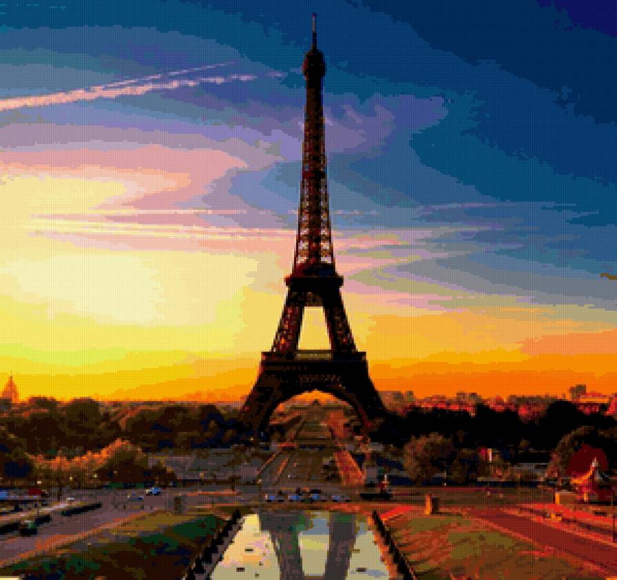 Париж - красота, вечер, париж, пейзаж, городской пейзаж - предпросмотр