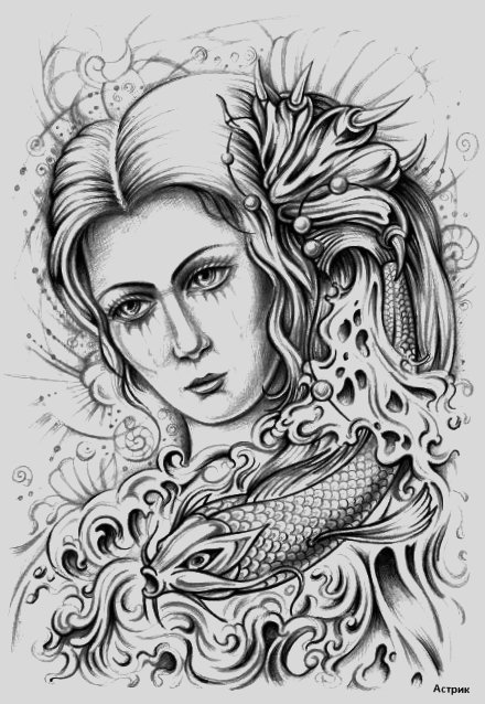 Русалка - ракушка, провительница морей, женский образ - оригинал