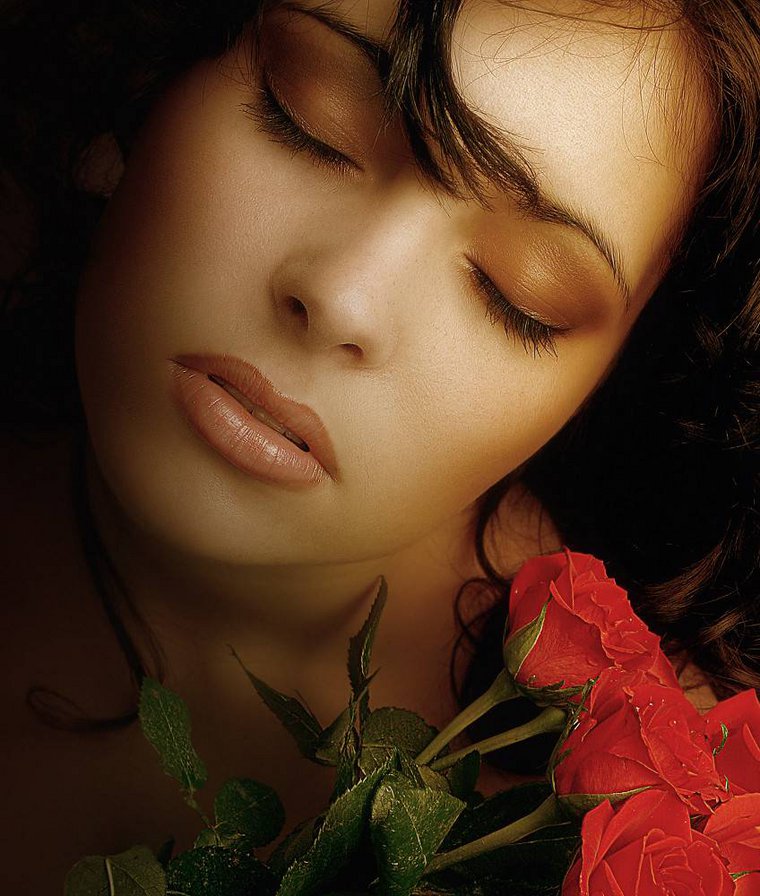 Вечная краса - портрет, цветы, красотка, розы, девушка - оригинал