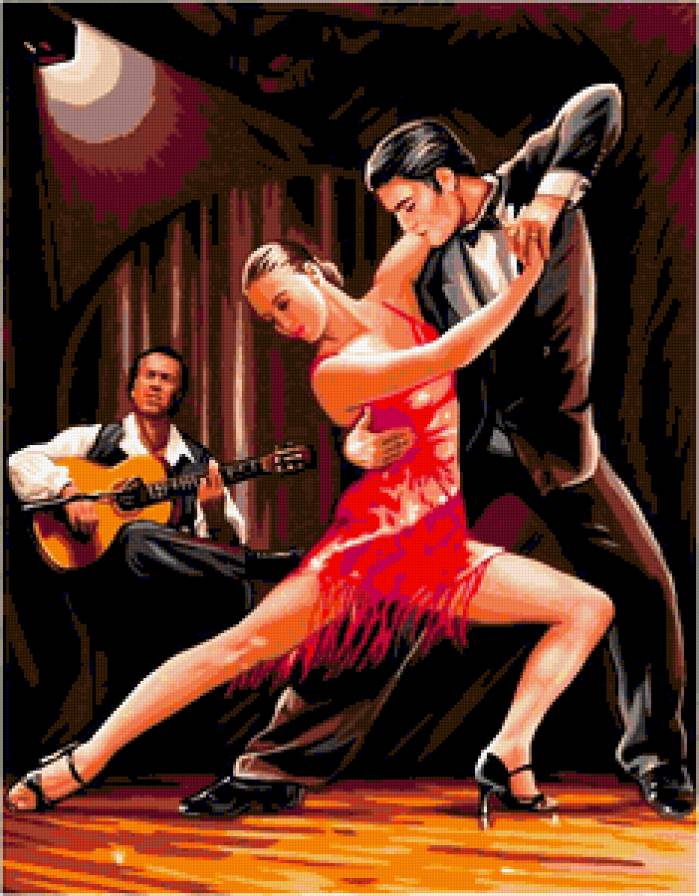 Танцующая Пара - девушка, латино, танец, музыкант, парень, пара - предпросмотр