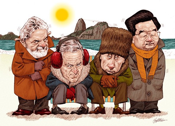 ПРЕЗИДЕНТЫ - шарж, президент, пейэаж, картина, зима, холод - оригинал