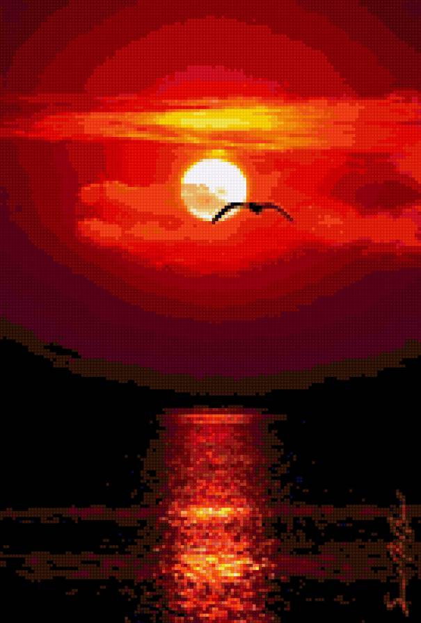 закат - закат, море - предпросмотр