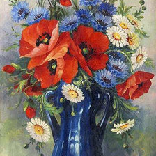 Схема вышивки «полевые цветы в вазе»