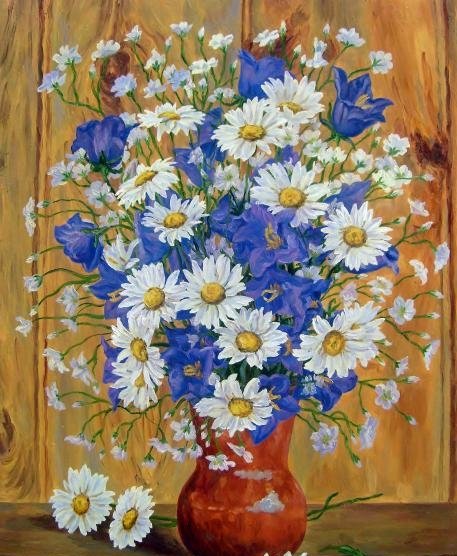 полевые цветы в вазе - оригинал