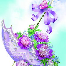 Схема вышивки «Зонтик с цветами»