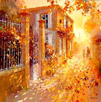 золотая осень - картина, лоран парселье - оригинал