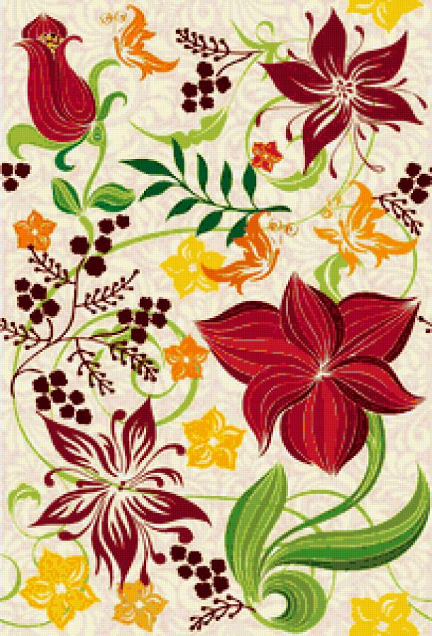 узор для подушки - узор, цветы, подушка - предпросмотр