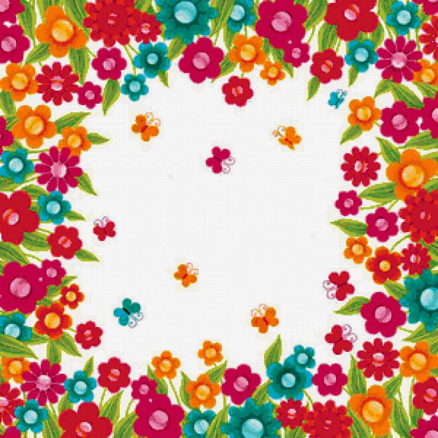 подушка - бабочка, узор, подушка, цветы - предпросмотр