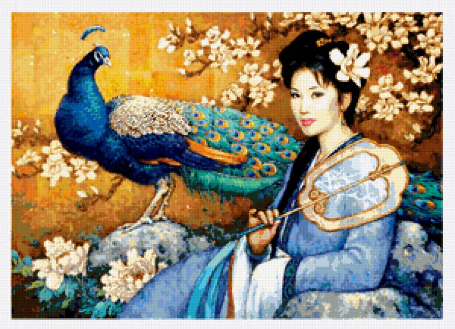 карл банг - девушка, павлин - предпросмотр