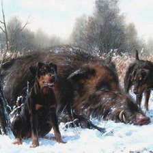 Схема вышивки «охота»