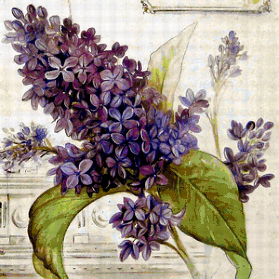 Панно "Ветка сирени" - ветка сирени, сирень, цветы, весна, душистая сирень - предпросмотр