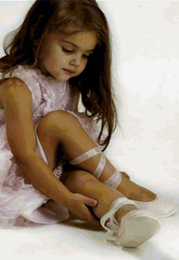 маленькая балерина - девочка, пуанты, картина, балет - предпросмотр