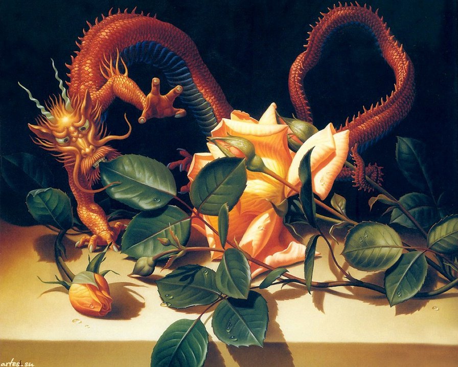 №279091 - роза, дракон - оригинал