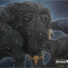 Оригинал схемы вышивки «волки и вороны» (№279103)