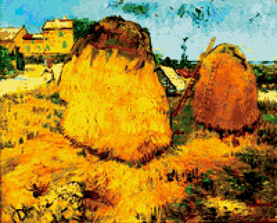 Ван Гог. Стога в Провансе - ван гог - предпросмотр