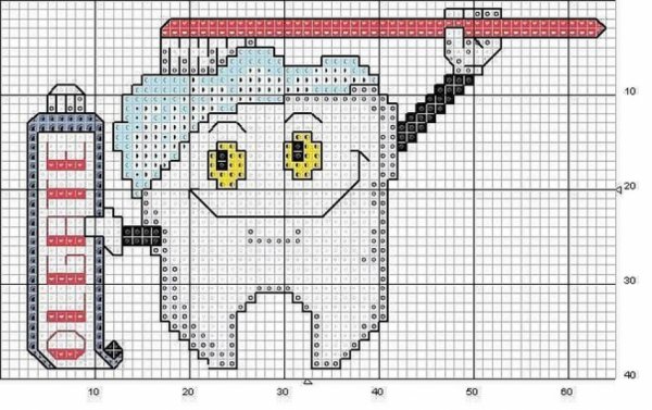 Зуб схема вышивки крестом