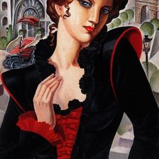 Схема вышивки «Дама»