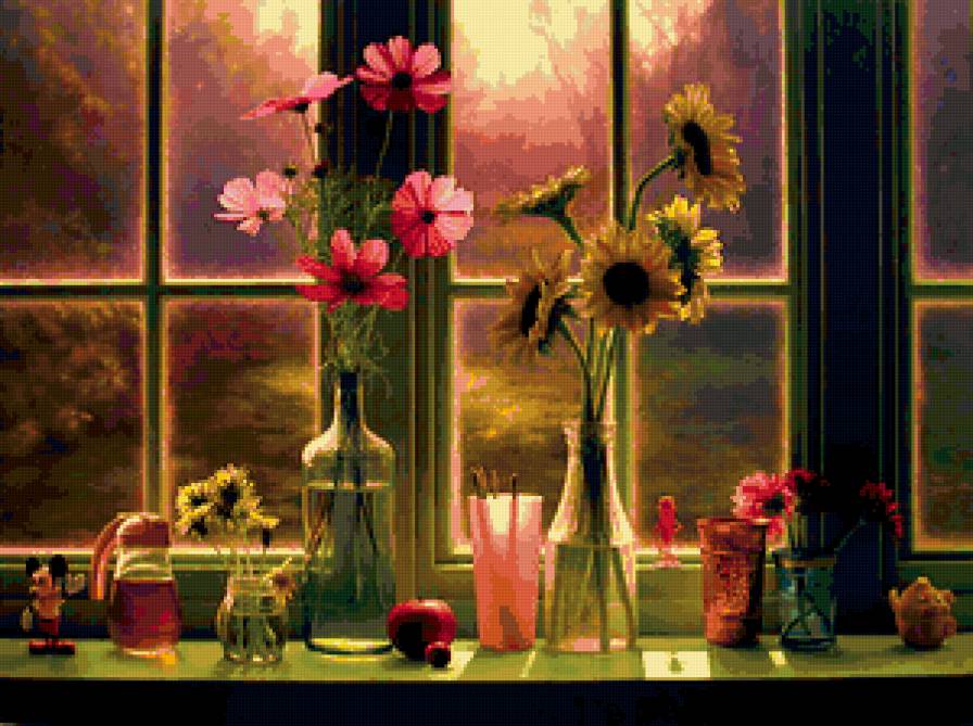 окно - цветы, окно - предпросмотр
