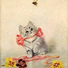 Оригинал схемы вышивки «котенок» (№280290)