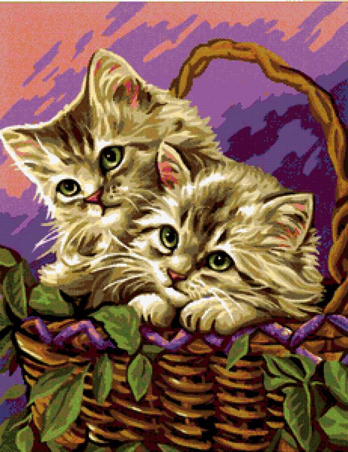 котята в корзине - предпросмотр