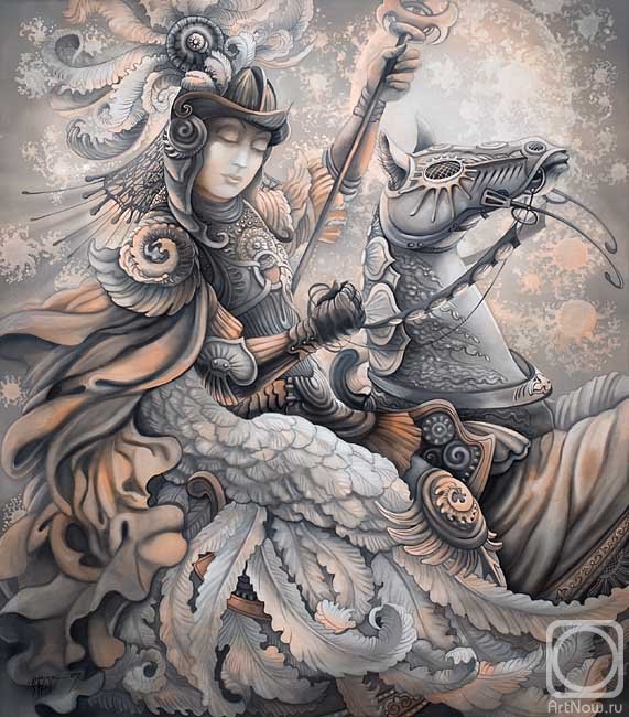 картина - девушка, лошадь - оригинал