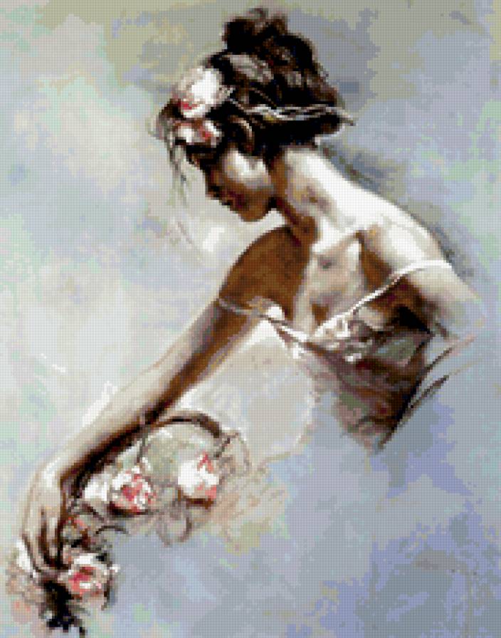 девушка и розы - розы, нежность, девушка - предпросмотр