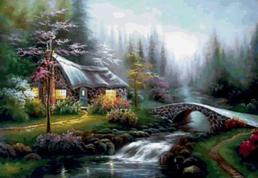 №281459 - природа, дом, речка - предпросмотр