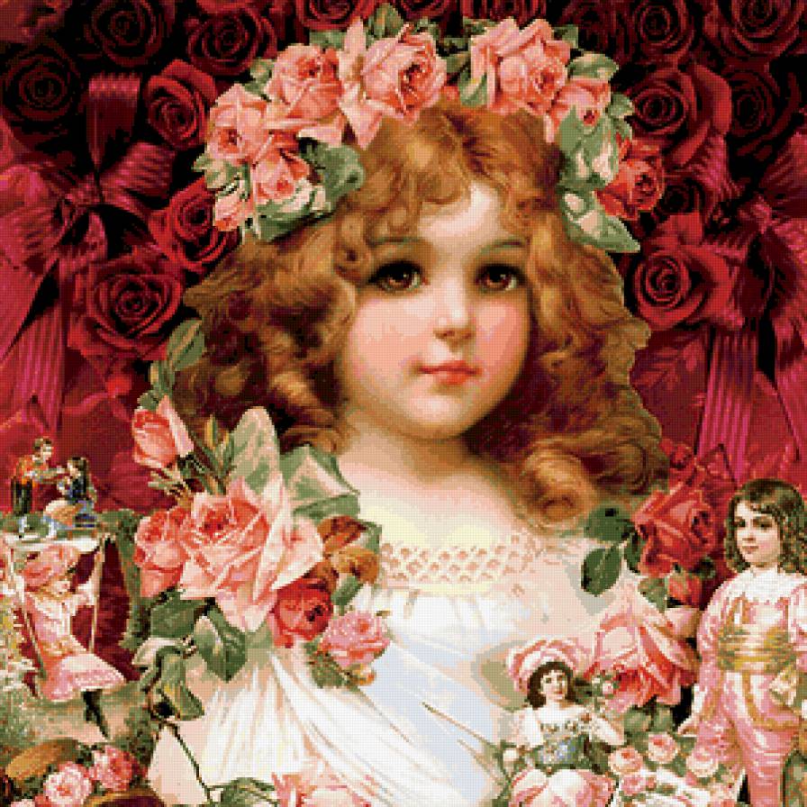 старинная открытка - красота - предпросмотр