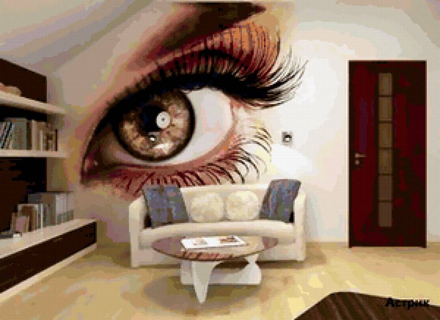 Глаз хозяйки дома - очаг, дом, глаз - предпросмотр