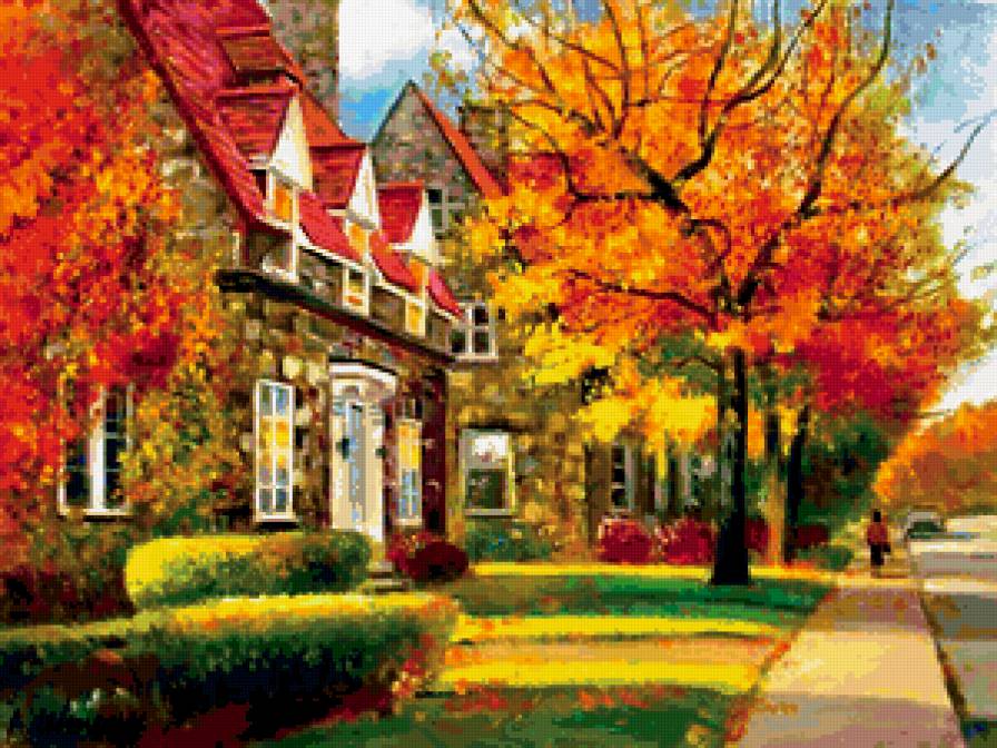 Аллея - город, природа, осень - предпросмотр