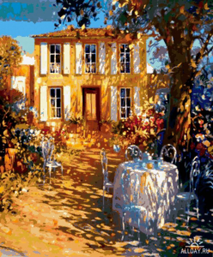 картина - лоран парселье, лето, дом - предпросмотр