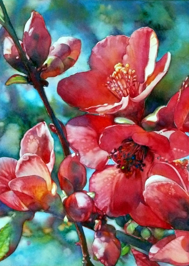 акварель - цветы - оригинал