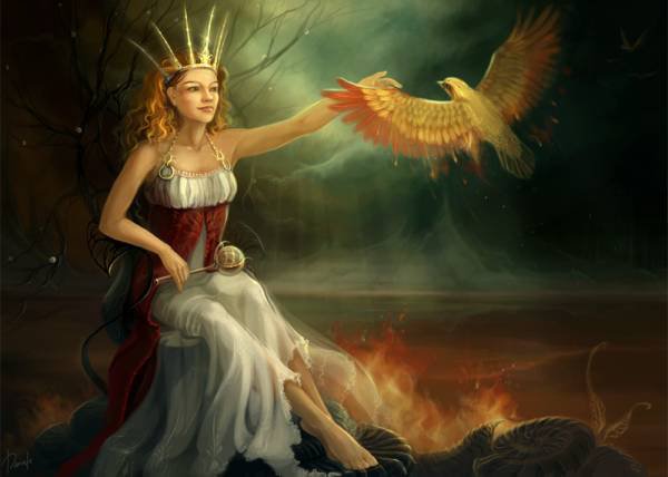 фея и птица - фэнтази - оригинал