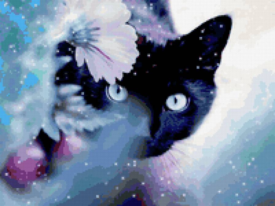 серия "животные" - кот, животные, сказка, цветы - предпросмотр