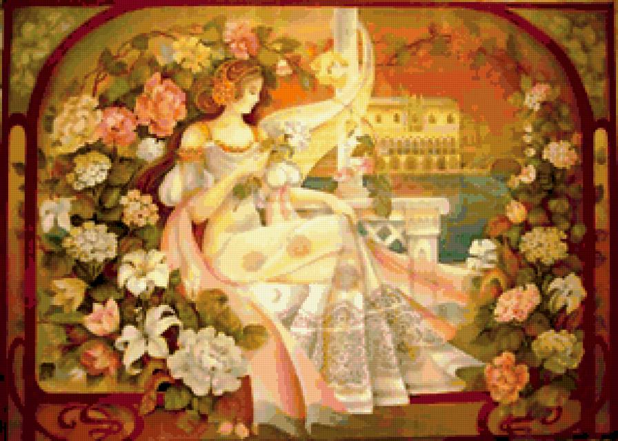 девушка в саду - предпросмотр