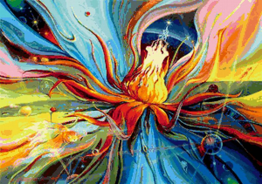 №283396 - звезда, цветок, панно, абстракция, рыбка - предпросмотр