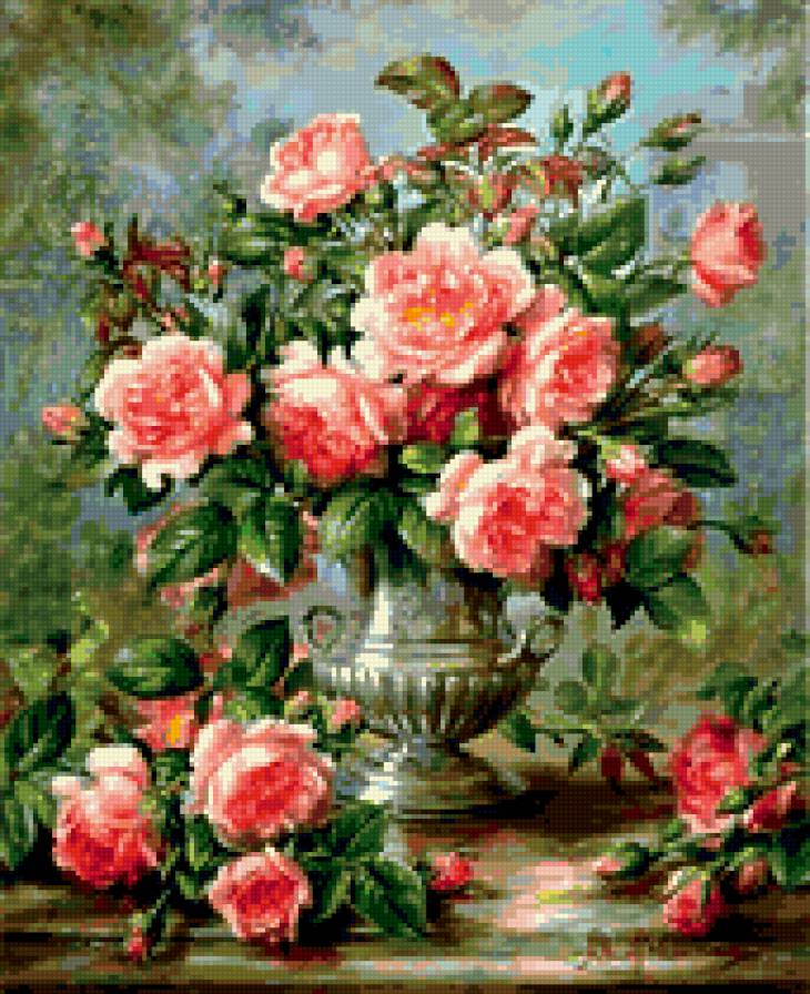 розовый букет - цветы, розы - предпросмотр