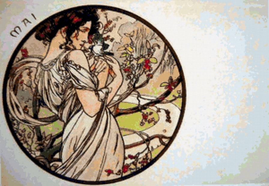 Альфонс Муха.Май. - времена года, календари. - предпросмотр