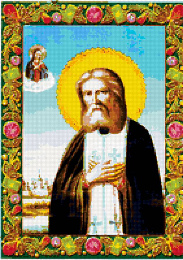 чудотворець серафим саровський - икона - предпросмотр