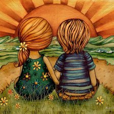 Схема вышивки «двое»