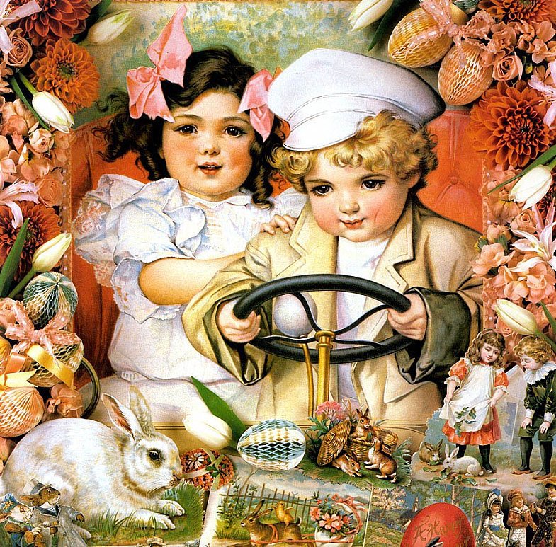 романтическое путешествие - старинная открытка - оригинал