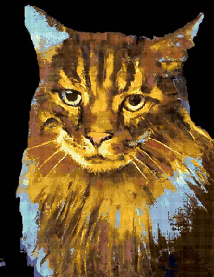 кошкин взгляд 4 - современния живопись, животные, кошки - предпросмотр